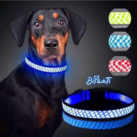 BiPaxti LED Dog Collar - Large Dogs - New