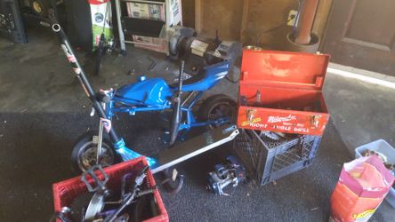 Haul of fishing stuff, scrap metal, and engines