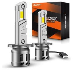SEALIGHT H1 Bulbs with 6500K White Light,40000LM Super Bright, 1:1Mini Design Fog Light Bulbs,3 Mins Plug-N-Play, Pack of 2