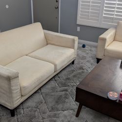 Sofa and Chair Mid Century Modern Set Used