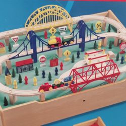 4 In 1 Wooden Train & Game Center