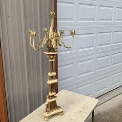 Old Italian Chalk ware And Tole Lamp Shell