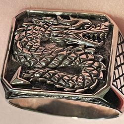 Sterling Silver Dragon Ring 
