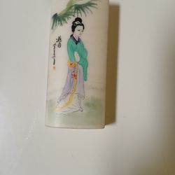 Chinese Handpainted Marble Paperweight