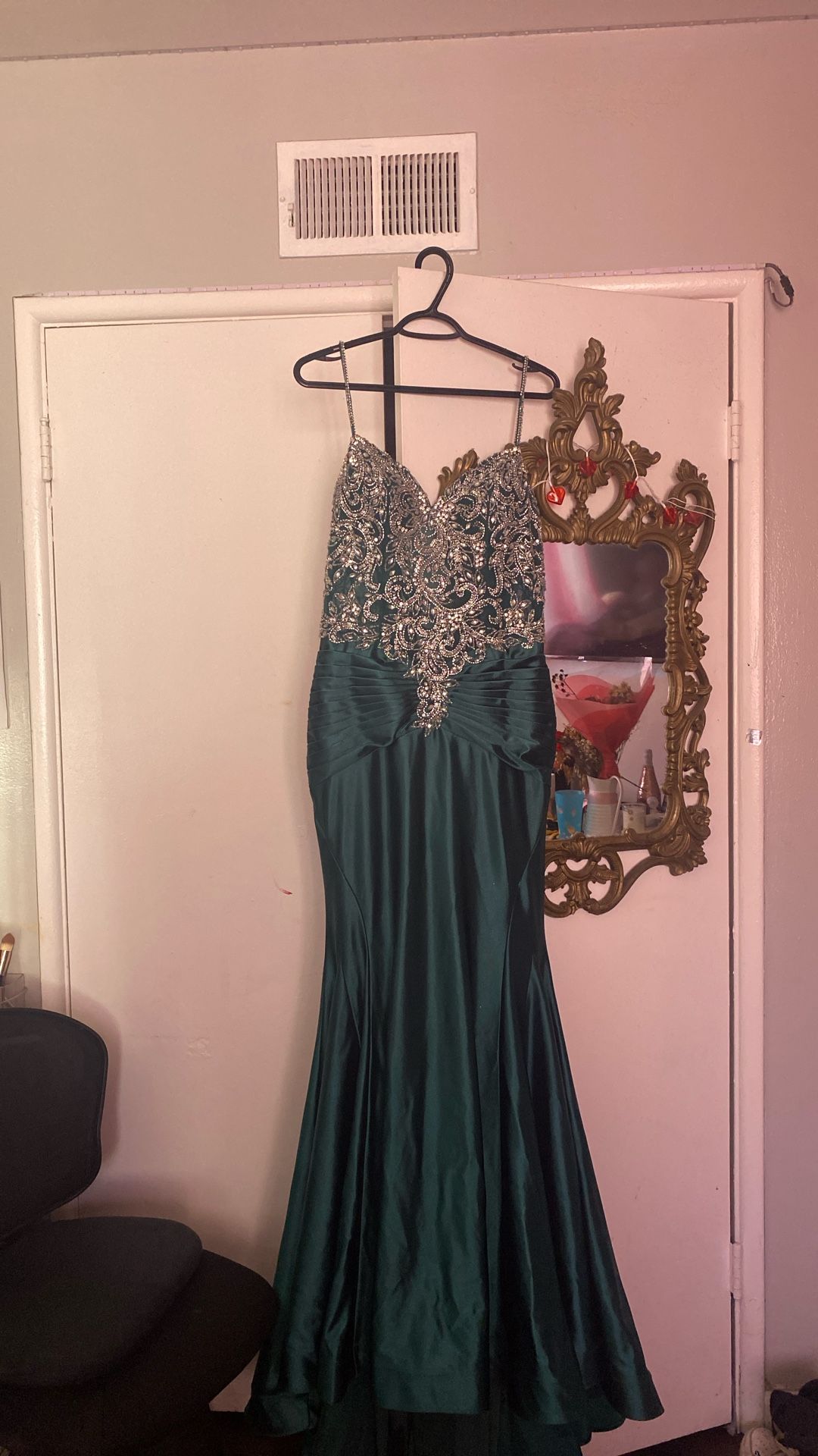 Emerald Green and silver Dress Emerald Green and silver Dress