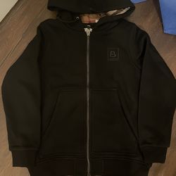 Black Burberry Zip Up Hoodie