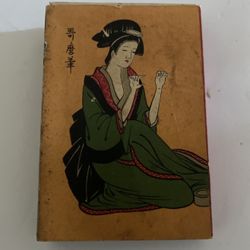 Vintage large Ykiyoe Match Matchbox Geisha Japanese Art. Great shape. Box Only