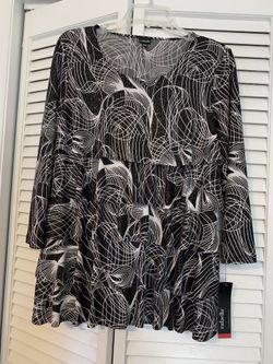 NWT Rafaella Sparkle Blouse Size M