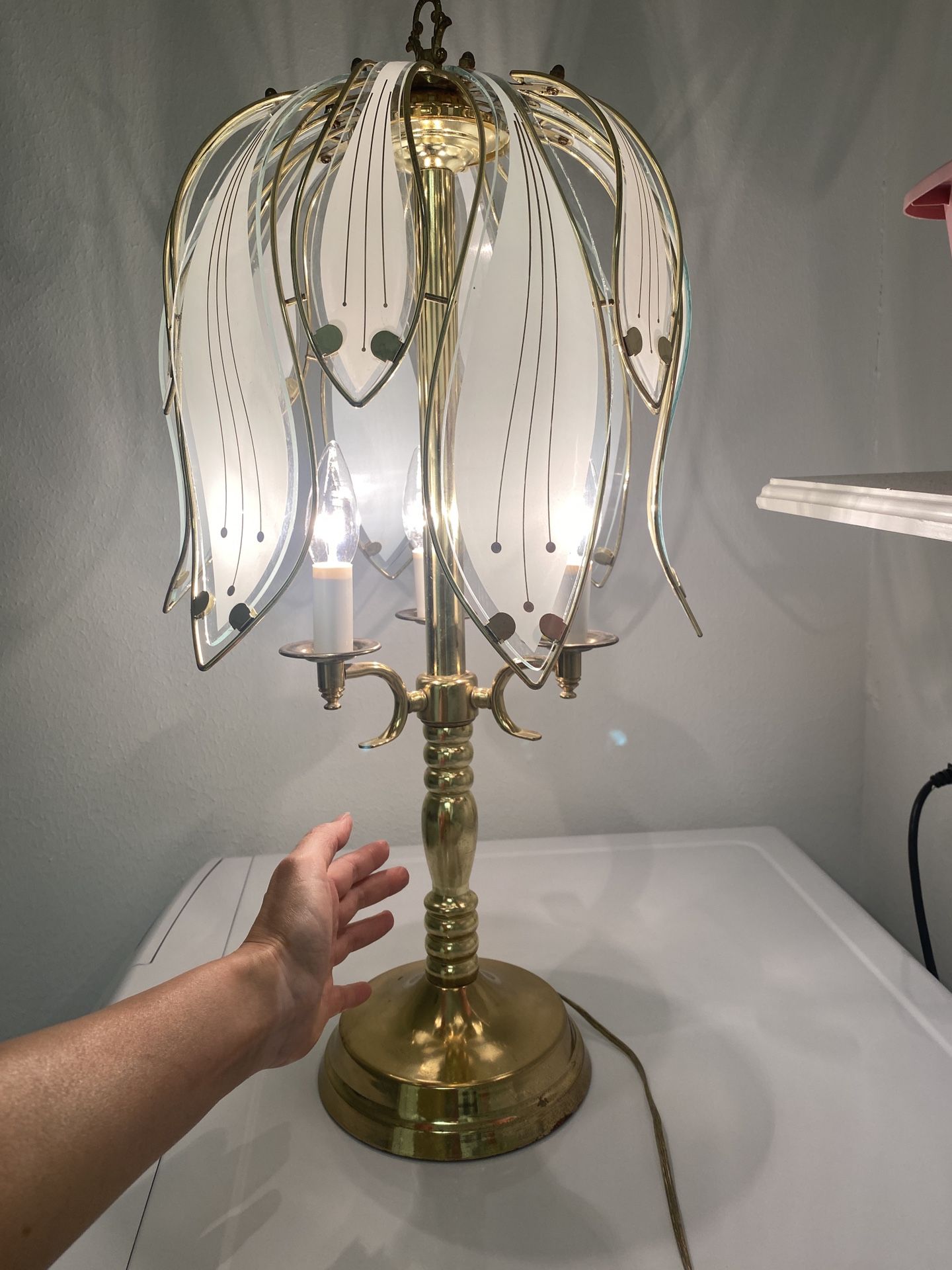 Pretty Gold Tulip Lamp