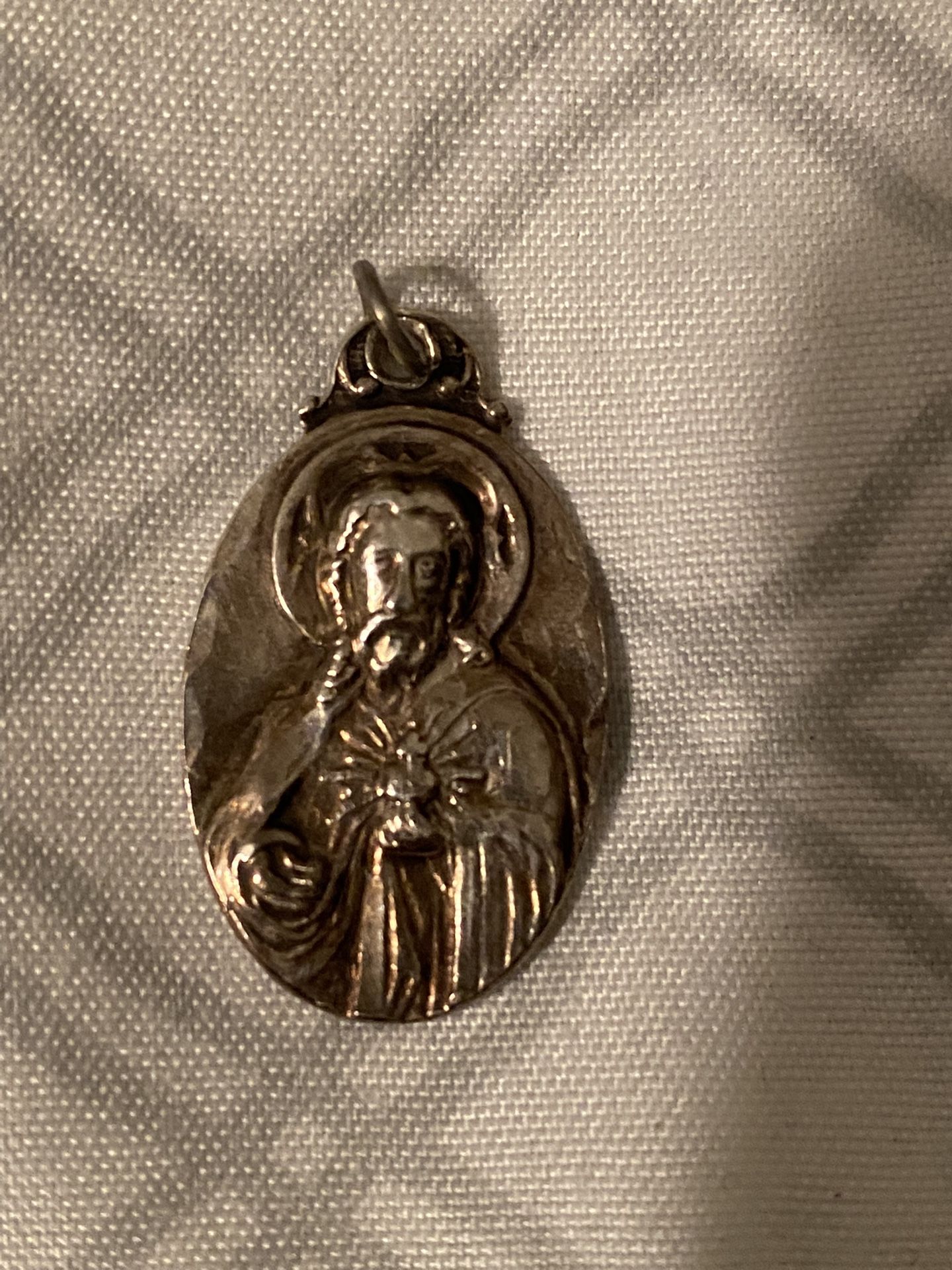925 sterling Silver Double Head Catholic Pendant