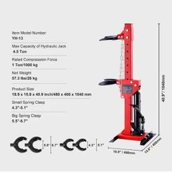 Strut Spring Compressor, 4.5 Ton/9920 LBS Hydraulic Jack Capacity, 1 Ton Rated Compression Force, Auto Strut Coil Spring Compressor Tool, Hydraulic Sp