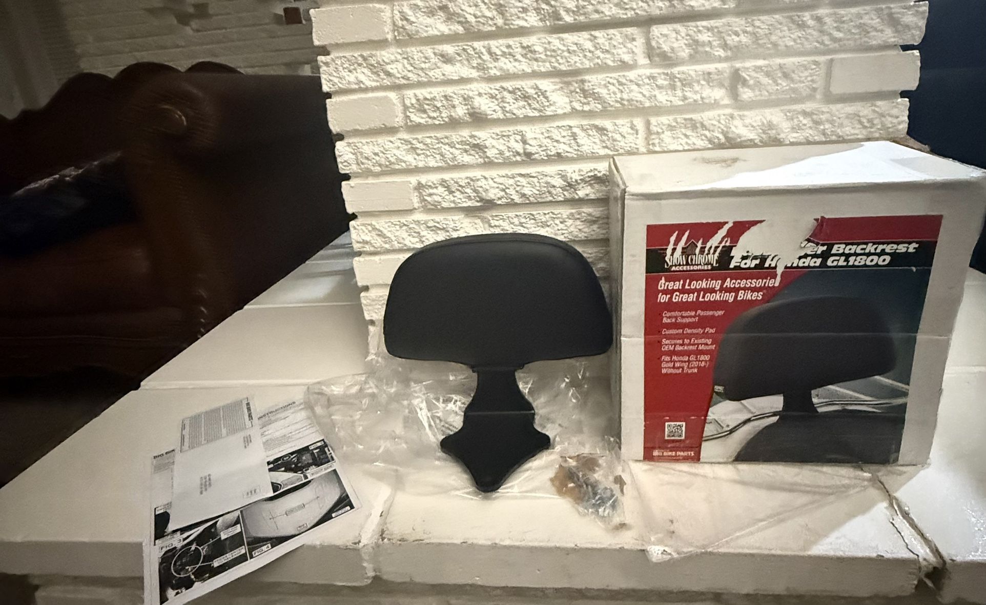 Show Chrome Quick Detach Driver Backrest Honda Gold Wing GL1