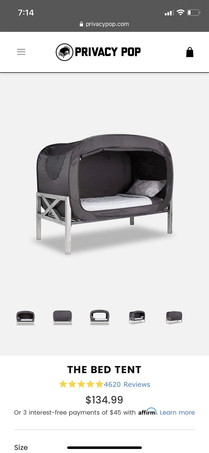Privacy pop bed tent size queen