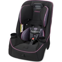 Cosco Kids Easy Elite Slim All-in-One Convertible Car Seat, Pink Rings, Infant & Toddler, Unisex