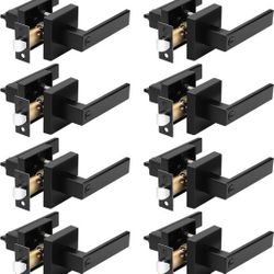 8 Pack Privacy Door Handles,Heavy Duty Matte Black Door