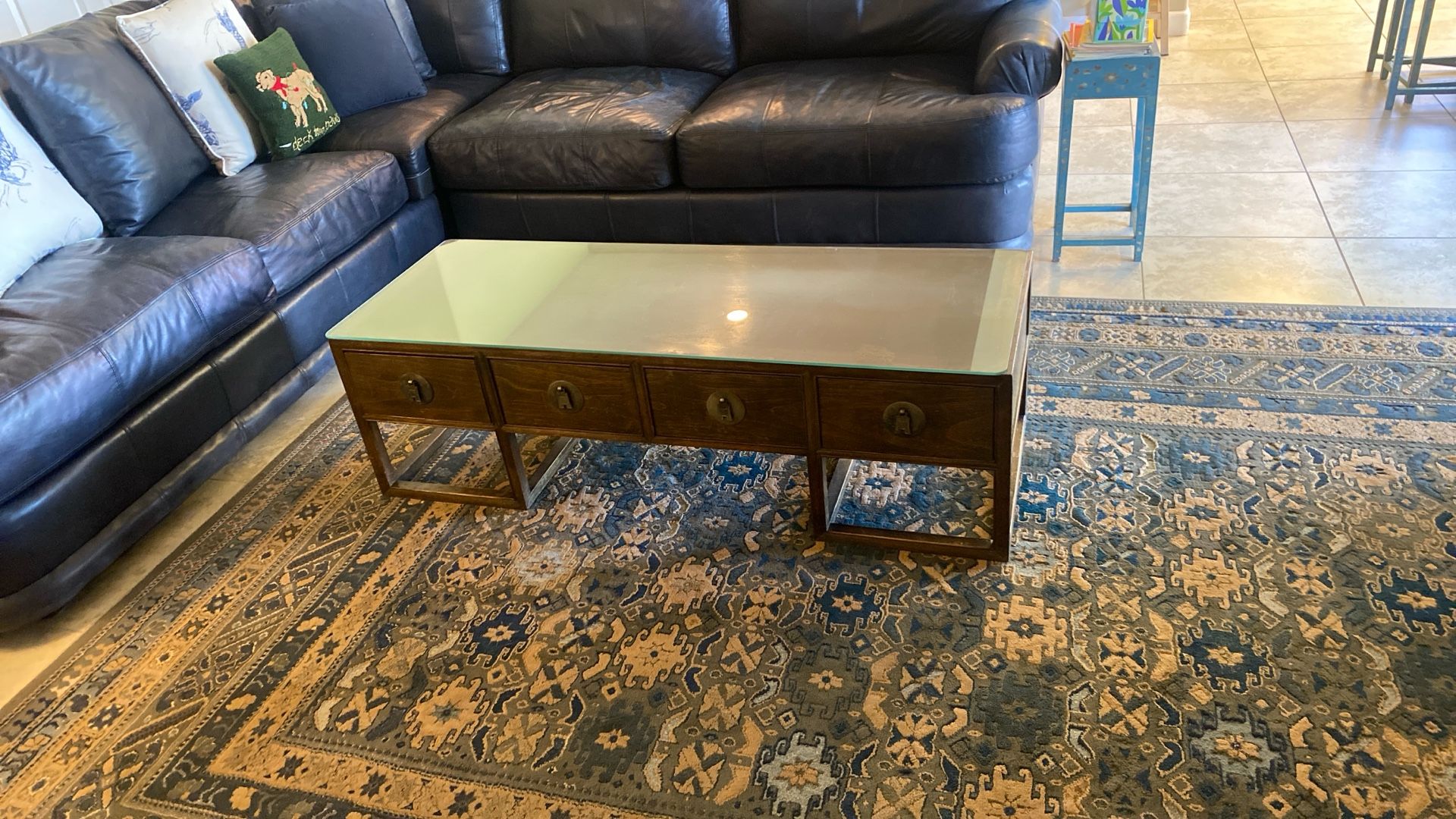 Wood Coffee Table With Glass Top