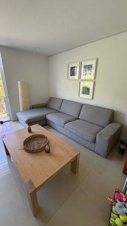Gray L-Shaped Sectional Sofa –