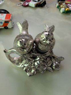Silver plated salt and pepper shakers