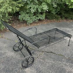 Wrought Iron Patio Chaise Lounge 