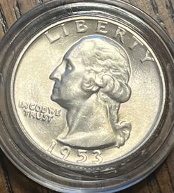 1953 S  Washington Quarter BU Encapsulated 90% FS