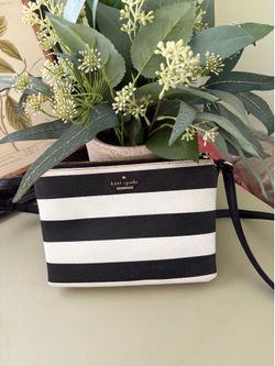 Kate Spade Black & White Stripe Crossbody Bag