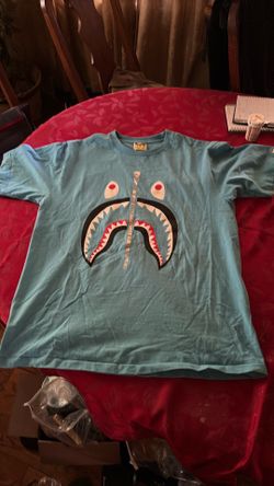 Bape shark zipper t shirt blue