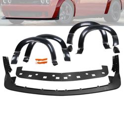 Fits 15-23 Dodge Challenger Front Lip + Fender Flare Hellcat to Demon Conversion