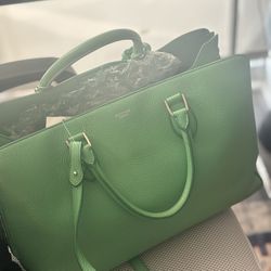 Rochas Luxury Leather Tote Awesome Green