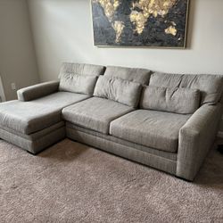 L-Shaped Grey/Brown Couch