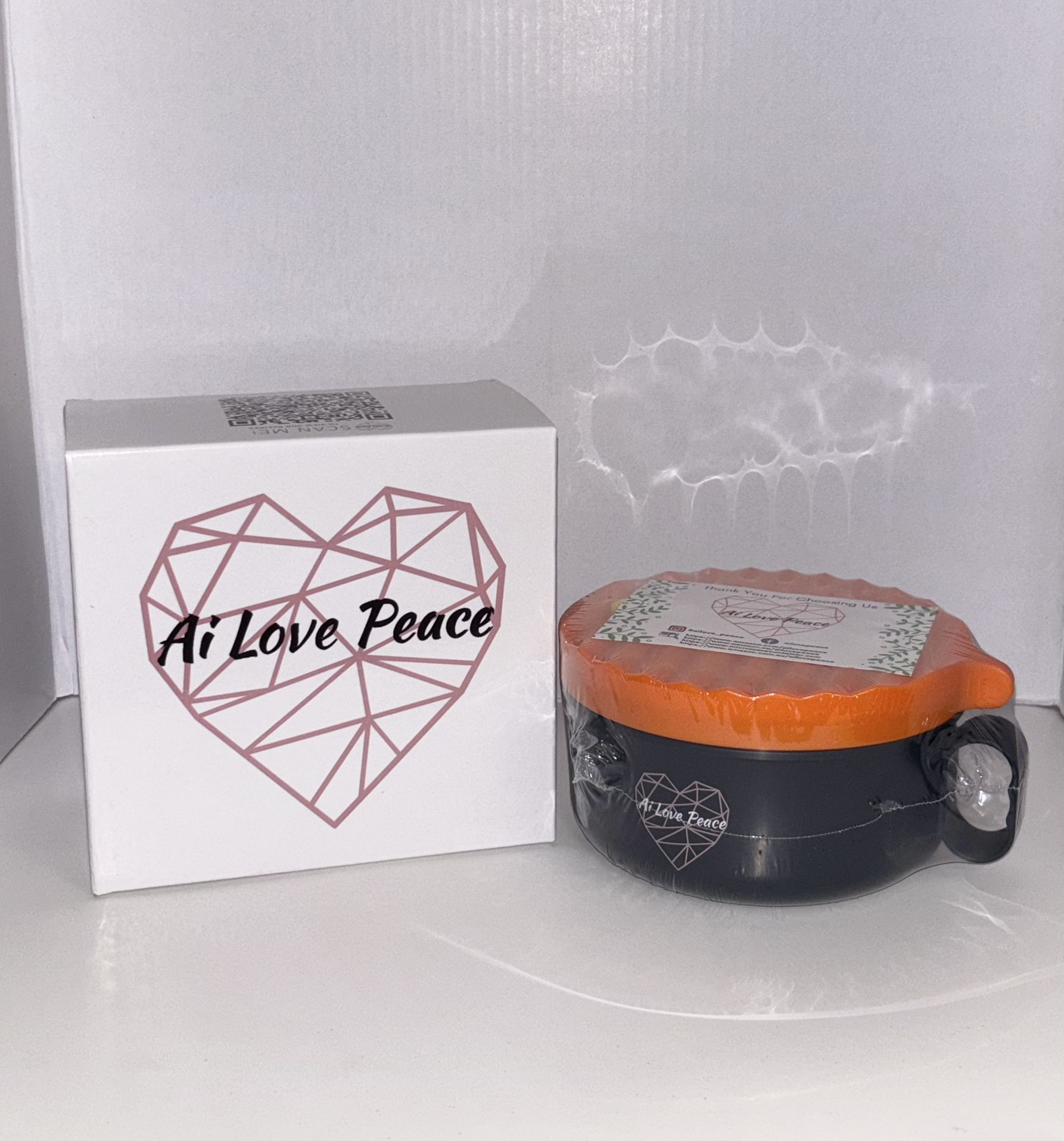 Ai Love Peace Microwave Ramen Bowl - Orange