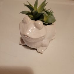 Low Maintenance Ceramic Planter With Artificial Succulents