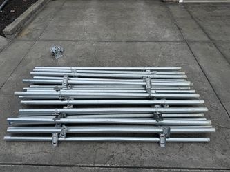 Galvanized Steel Fence Posts with Wood Adapter Clamps and Hardware