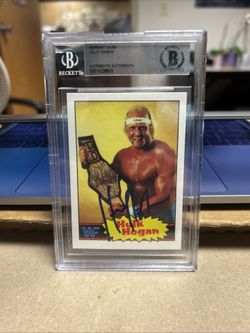 Hulk Hogan Signed 1985 Topps WWF #1 Reprint Card (BGS)