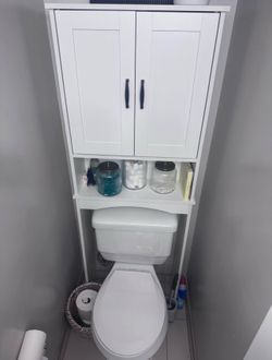 White over the toilet storage