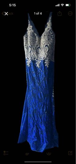 Royal Blue Rhinestone Beaded Formal Gown – 2XL – New With Tag