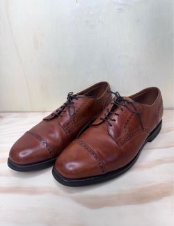 Allen Edmonds Benton Cap Toe Derby Dress Shoes Mens US 9.5 Leather Oxford Brown