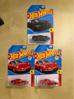 2026 Hot Wheels Ferrari Lot x3 – SF90 Stradale Black + Dino 206 GT (x2) New for 2026