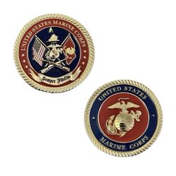 USMC Challenge Coin United States Marine Corps EGA Semper Fidelis Veteran Gift