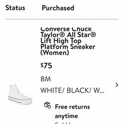 Converse size 8