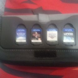 4 Psvita Games And Psvita Holder.