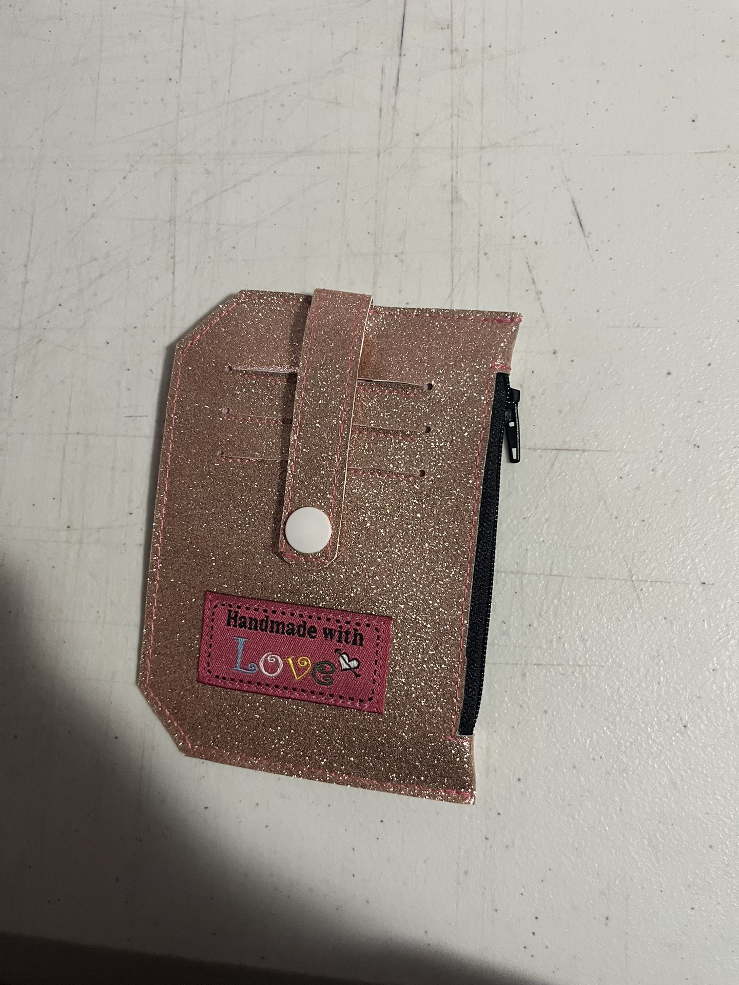 Small Pocket Pal Wallet  Faux Leather Vinyl  Glitter 