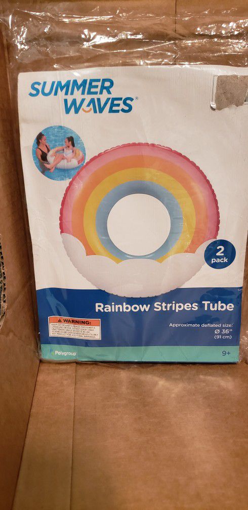 RAINBOW STRIPES Swim Tube - Pack of 2