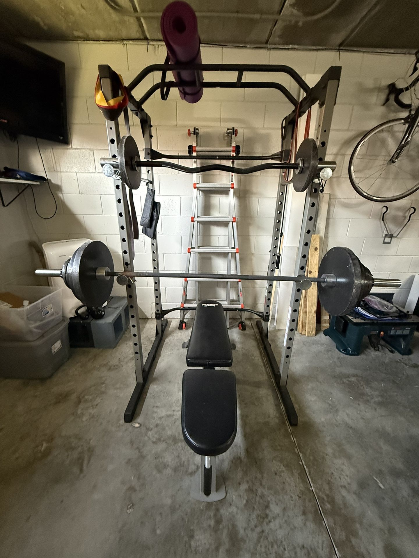 Power Rack, Weights And Bench