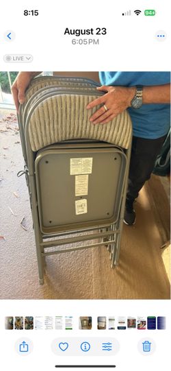 5 folding padded chairs $20.00