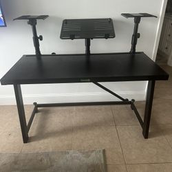 Gravity DJ Workstation Desk – Adjustable Laptop & Speaker Stand