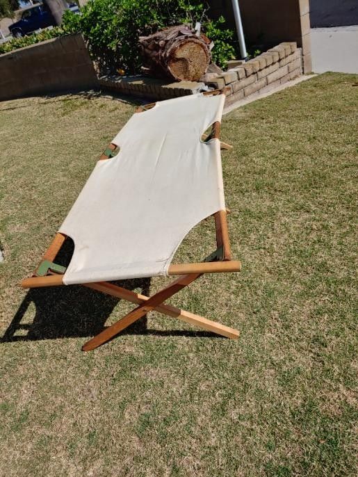 The Telescope Folding Furniture Co. Canvas Cot Army military us boy