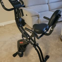 Folding Exercise Bike With Arm Resistance Bands