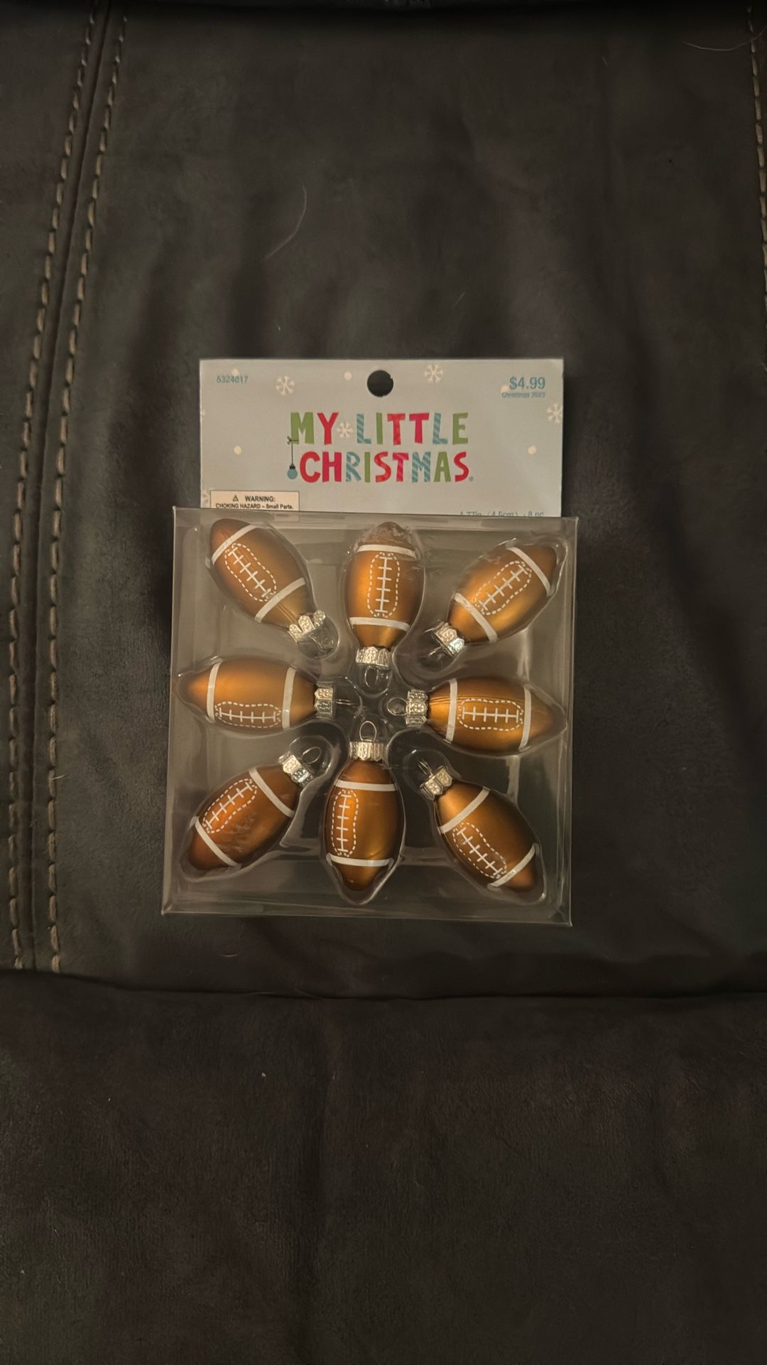 New My Little Christmas 8 Piece Small Football Ornaments Christmas Tree Decoration