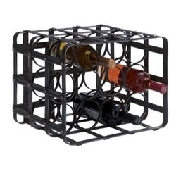LITTON LANE 12-Bottle Black Iron Cage Wine Rack 