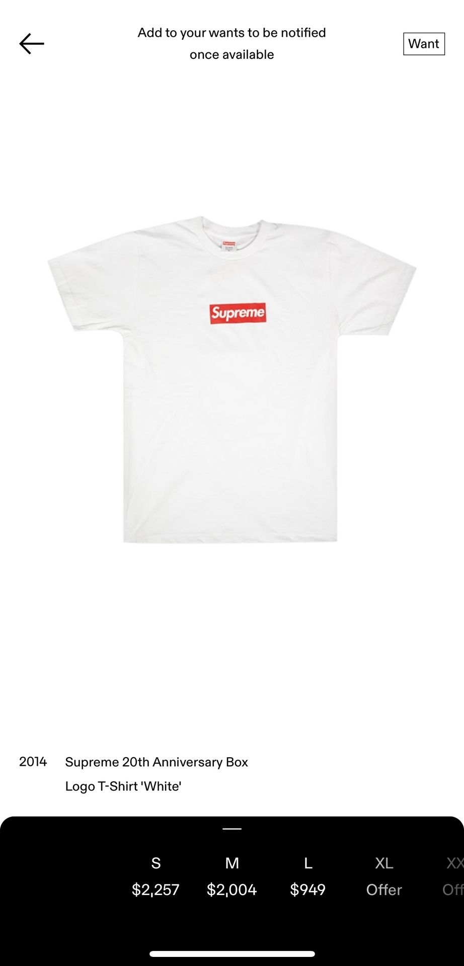 Supreme 20th Anniversary Box Logo Tee (M) for Sale in Brooklyn, NY